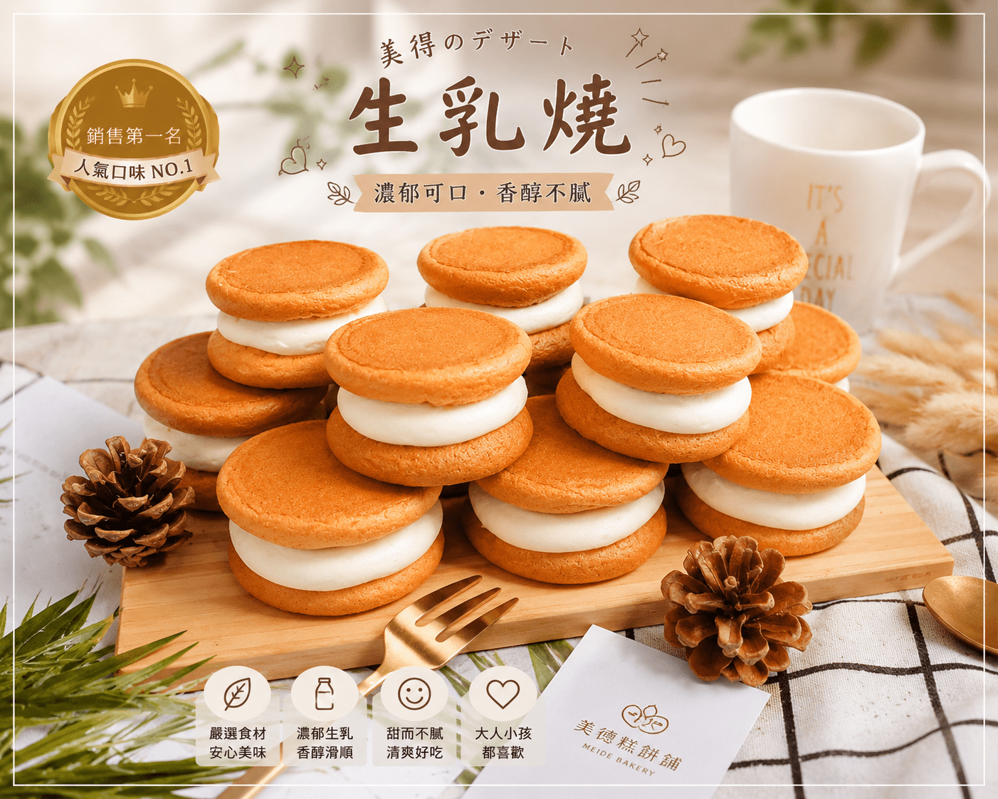 日式生乳燒(20入)(宅配自取需6/11後):圖片 2