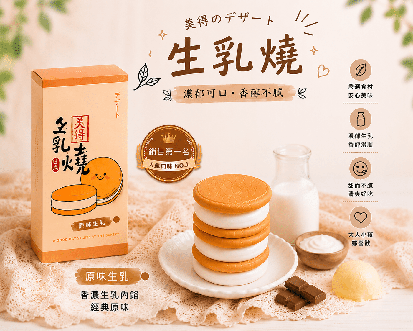 日式生乳燒(20入)(宅配自取需6/5後)