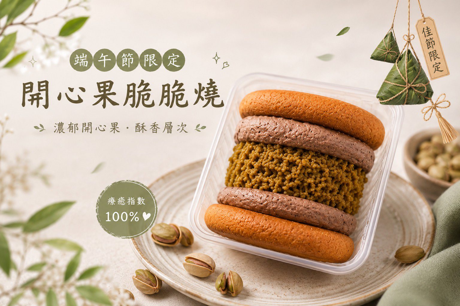 💚杜拜開心果脆脆燒6入(端午節限定)