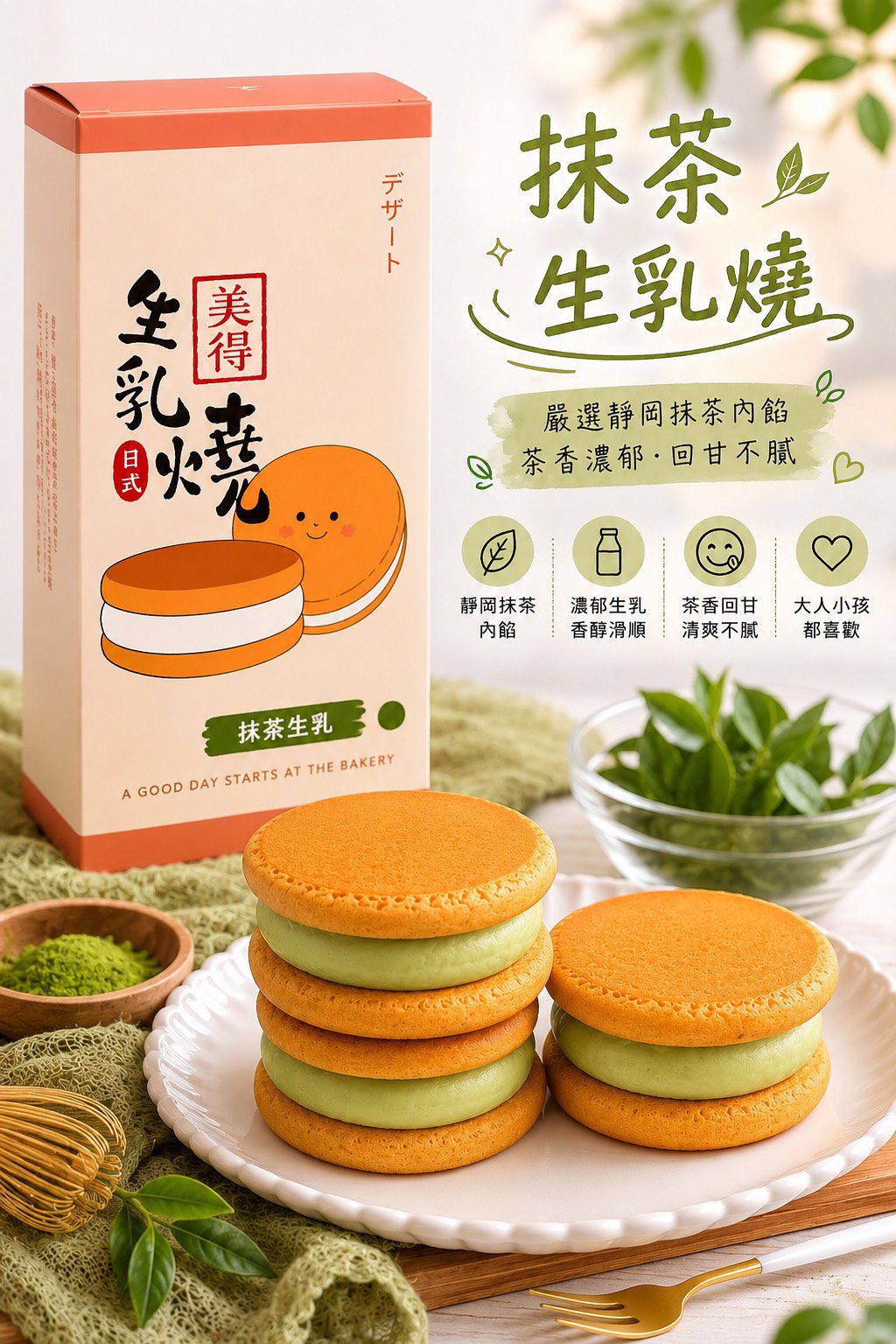 抹茶生乳燒(宅配自取需6/5後)