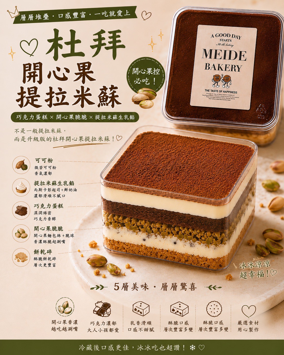 美德人氣甜點三重奏|生乳燒+杜拜開心果提拉米蘇+綜合開心果脆脆燒:圖片 5