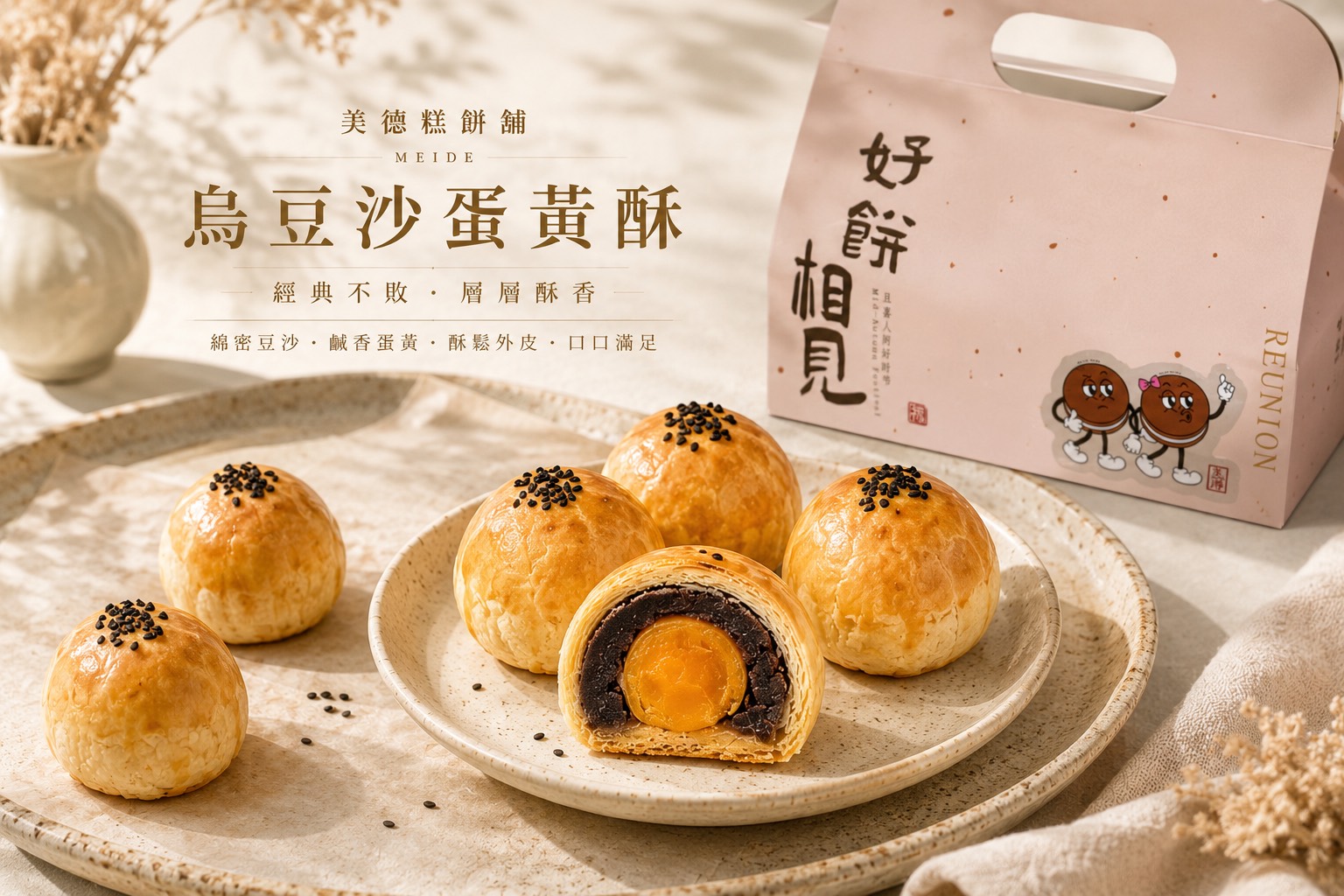 烏豆沙蛋黃酥(中秋預購8/24起安排宅配及自取):圖片 2