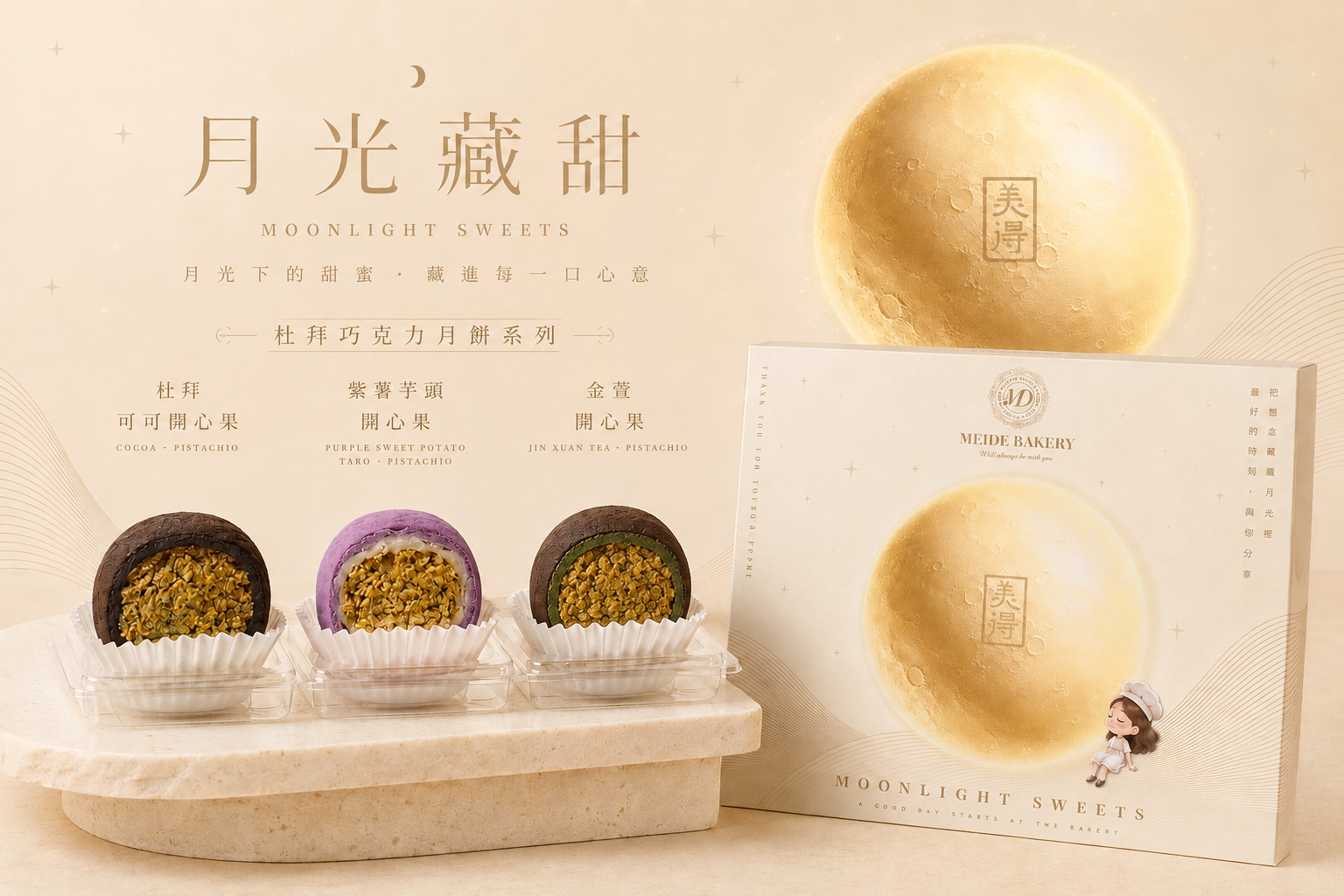 月光藏甜|杜拜巧克力月餅禮盒:圖片 3