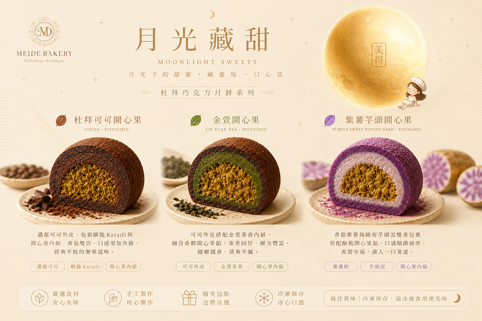 月光藏甜|杜拜巧克力月餅禮盒:圖片 2