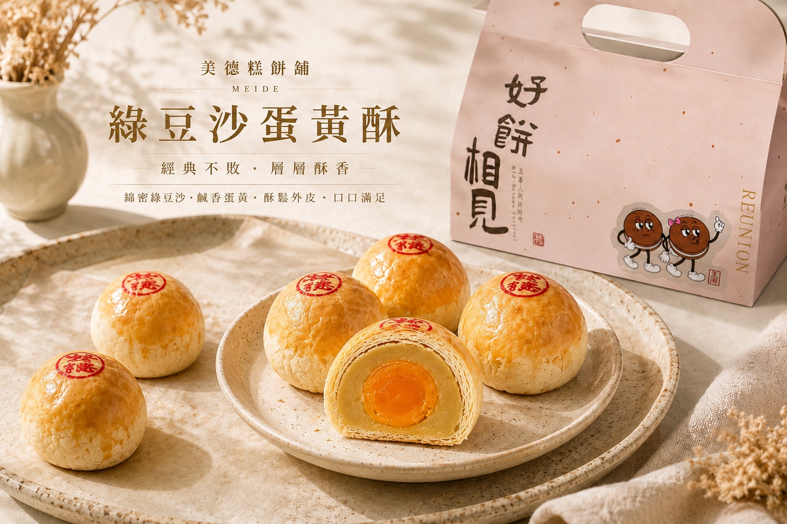 綠豆沙蛋黃酥(中秋預購8/24起安排宅配及自取):圖片 4