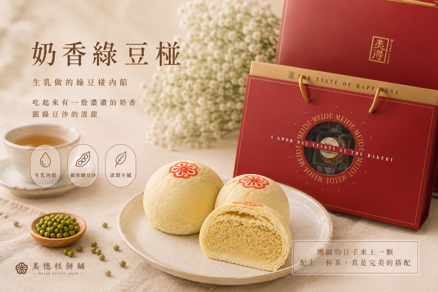 大綠豆椪-8入/盒(中秋預購8/24起安排宅配及自取)