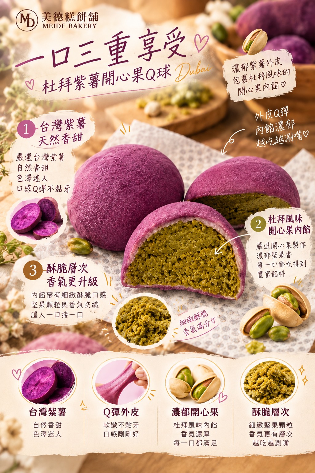 💜杜拜紫薯開心果脆脆 Q 球(10/10自取及10/12宅配):圖片 3